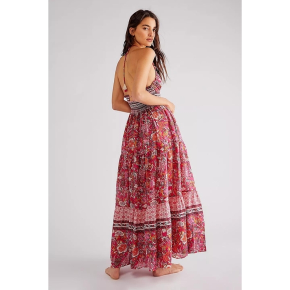 Free People Real Love Backless Halter Boho Maxi Dress - Picture 3 of 3